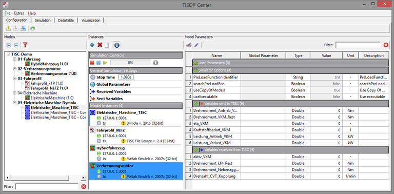 TISC Center Overview TISC Center interface for centralized model, instance and parameter management.